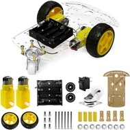 2 Wheels Diy Robot Smart Car Chassis Kit With Speed Encoder, 2 Wheels And Battery Box