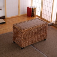 Rattan storage bench for entryway shoe changing bench storage sofa bench