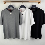 T-shirt Prada/ T-shirt kasual Prada bercorak cetakan T-shirt mewah T-shirt kasual hip-hop MEIT