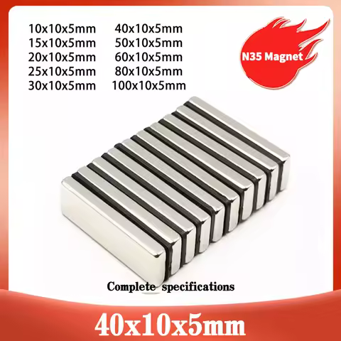 40x10x5 mm Strong Sheet Rare Earth Magnet 50x10x5 20x10x5 25x10x5 Big Rectangular Neodymium Magnets 