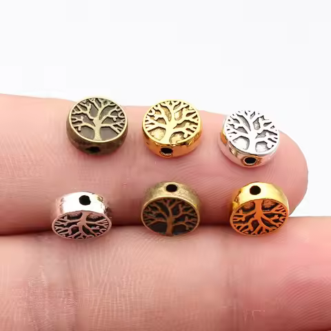 WYSIWYG 20pcs 9x9x3mm 3 Colors Tree of Life Spacer Beads for Jewelry Making Bracelet DIY Accessories