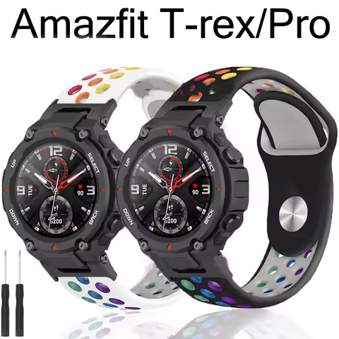 Breathable Silicone Strap For Huami Amazfit T-REX 2 Smart Watchband Women Men Bracelet For Xiaomi Am