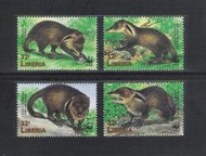 出清價 ~ WWF-236 賴比利亞 1998年 蒙鼠郵票 - (動物專題)