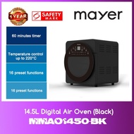 Mayer MMAO1450-BK 14.5L Digital Air Oven (Black) WITH 1 YEAR WARRANTY