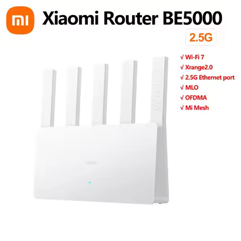 Xiaomi Router BE5000 2.5G Wifi 7 Wiress Router Mesh Group 2.4GHz 5GHz MLO Dual Band Works with Xiaom