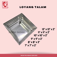 Loyang Kuih Talam Loyang 10x10 Mould Agar agar Aluminium 6/7/8/9/10/12 inci Loyang Bingka Petak Pembaris Kek Brownies