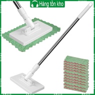 WIN Disposables Dust Mop with 10 Reusable Cloths 39 Long Handle Wet and Dry Mopping Sweeper Stick wi