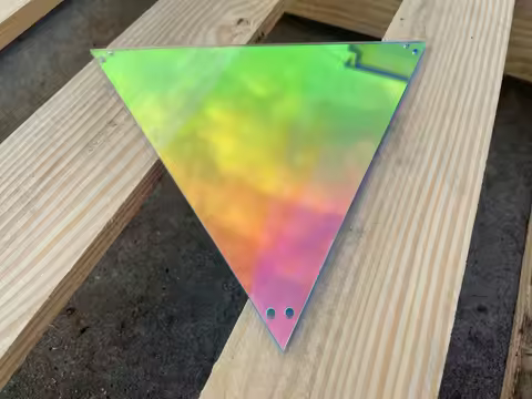 Triangle Colorful Plexiglass Iridescent Acylic Sheet With Hole For DIY Keychain,Crafting,Christmas,P