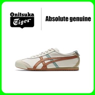 100% authentic Onitsuka Tiger Onitsuka Tiger MEXICO 66 Lightweight low top running shoes for men and women the same white blue orange