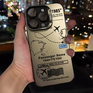 Creative Black Line Airplane Route Graffiti Casing Compatible for Samsung A35 A30s A20 A51 A11 A03s 