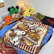 Bàn Trải Sofa Snoopy Peanuts Cartoon Cotton Decorative Wall Hanging Blanket Single Person Bed Cover