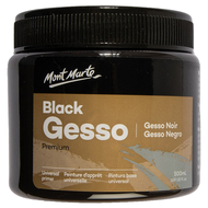 Mont Marte 蒙瑪特 壓克力媒介 Black Gesso黑色打底劑 MPA0040  500ml  1罐