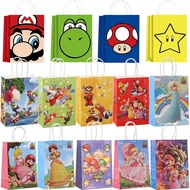 Super Bros Birthday Party Decoration Plastic Gift Bags Mario Candy Box Peach Princess Baby Shower Girls Party Supplies Decor