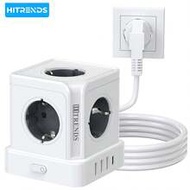 HITRENDS 9-In-1 Multifunction Power Strip, 5 AC Outlets + 4 USB Fast Charging (Including Type-C) 15.