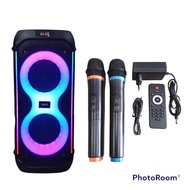 SKG ลำโพง Bluetooth KG-049 6.5"x2 ไมค์ลอย2ตัว รีโมท ไฟดิสโก้เต้นตามจังหวะเสียงเพลง ปิดเปิดได้ USB FM