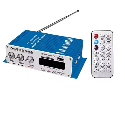 Wholesale DC 12V Mini Bluetooth Amplifiers Headphone Amp SD/USB Play FM Radio With Remote Control Fo