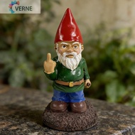 [Verne.my] Middle Finger White Beard Dwarf Ornament Gnome Statue Ornament Outdoor Resin Crafts Resin