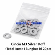 20pcs M3 Silver Matte Screw Bolt Rings M3 Screw
