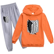 Wings of Liberty Boys Girls Hoodie Pants Set Long Sleeve Hooded Children's Cartoons Understand Anime Casual Children's Sweater Hoodie + Trousers 2-piece Set PH1316A