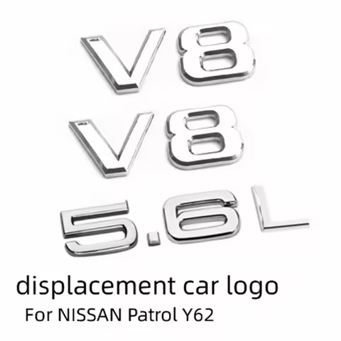 For NISSAN Patrol Y62 Modification Letter Label V8 Emblem 5.6L Digital Label Fender Logo Rear Tailga