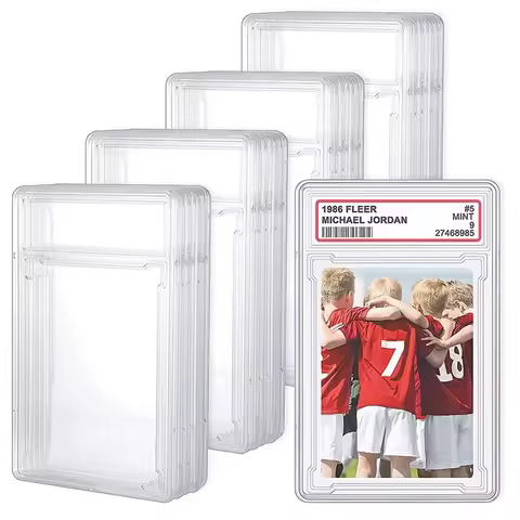 Game Card Holder Trading Graded Cards Protectors Hard Plastic Label Position Fit Slab For Pokemon Ba