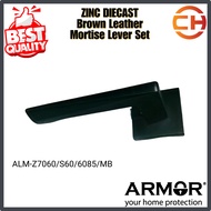ARMOR Zinc Diecast Brown Leather Mortise Lever Set (ALM-Z7060/S60/6085/MB)