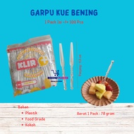 Fruit Cake Dessert Forks 100 Pcs Clear PlasticBENING I Birthday Forks 9.3 cm