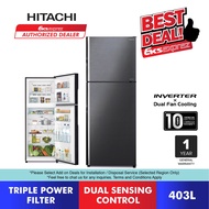 Hitachi 2 Door Inverter Fridge (403L) R-VX460PM9 BBK Deluxe Refrigerator / Peti Sejuk 2 Pintu