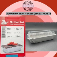 4423-P Aluminium Foil Tray with Clear Lid {5pcs} Rectangle / Rectangular My Chef Foil Tray 4423P