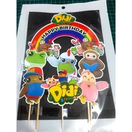 DIDI AND FRIEND Cake Topper Happy Birthday Ready stock Laminated Material