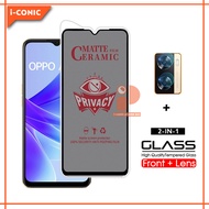 LAYAR Tempered Glass Oppo A77 4G/A77S Anti-Scratch Privacy Screen and Camera Tempered Glass