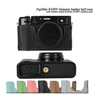 X100V Camera Bag Handmade Genuine Leather Camera Case Half Body For Fujifilm X100V