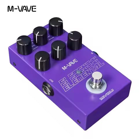 M-VAVE Elemental True Bypass Delay Pedal 9 Vintage Amp Effects TAP/HOLD Mode 3-Band EQ for Electric 