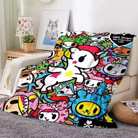 Japanese Style Tokidoki Blanket Anime Fantastic Print Flannel Blankets for Beds Sofas Warm Bed Soft 
