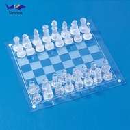 Simhoa Frosted Chess Set Portable 13.78'x13.78'' Family Board Game Classic Strategy