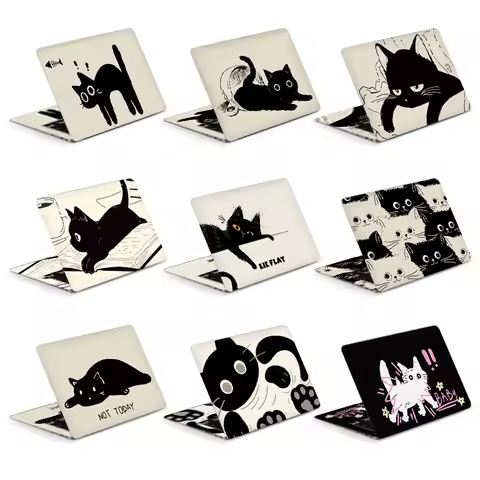 Laptop Skins Stickers Cat Cover Vinly Skin 13.3"15.6"17"Cartoon Decorate Decal for Macbook/Lenovo/HP