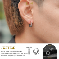 Our Justice ต่างหูเจาะ วัสดุไทเทเนียมเกรดเครื่องมือแพทย์ (P135)