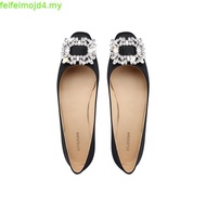 Size 33-42 New Square toe Soft-soled Rhinestone Shoes Large Size Flat Shoes Bridal Shoes Wedding sho