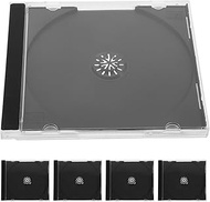 Mikinona 5 Piece CD Cases Made of Durable Plastic CD Dvd Storage Box Disc Organiser Portable and Com