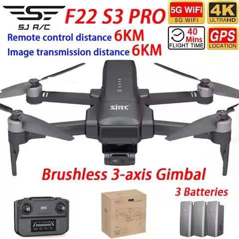 SJRC F22 S3 PRO Drone GPS 6KM 5G WIFI FPV 3-axis Gimbal 4K Dual Camera Smart Follow APP Control Quad