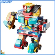 deveodo 195Pcs Robots Toy Simulated Multifunctional Plastic Robots Combined Building Blocks for Room