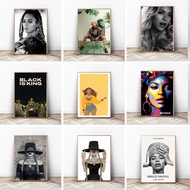 Black White Beyonce Music Singer Star Sexy Moderl Poster Prints Wall Art Canvas Oil Painting Picture