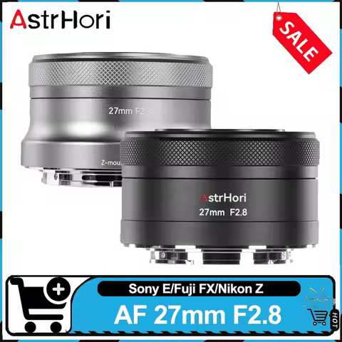 AstrHori AF 27mm F2.8 APS-C Wide Angle Auto Focus Prime Lens compatible with Sony A6400 Fuji X-T200 
