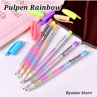 Pulpen Gel Rainbow Color Tinta Pelangi Warna Warni bisa Menulis di Kertas Hitam atau Putih