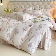 Dansunreve ปลอกผ้านวม 1 ชิ้น ผ้าฝ้าย 100% duvet cover ลายดอกไม้ 6 ฟุต 5 ฟุต 3 ฟุต สไตล์เกาหลีคุณภาพส
