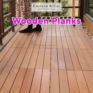 [1PC] Curtain & Co 60cm x 30cm & 30cm x 30cm Deck Outdoor Solid Wood Floor DIY Installation Interloc