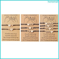 HO 2 3 4Pieces Best Friend Wax Bracelets Sister Matching Distance Heart Bracelet