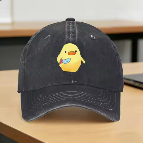 Teddy Bear Playing Badminton Print Casual Baseball Cap For Female Male Spring for Young Men And Wome