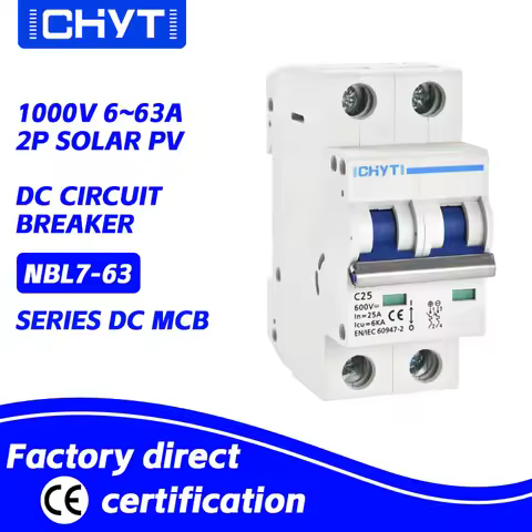 XIONGISOLAR NBL7-63 2P PV Din Rail DC 1000V 25A 32A 63A 6kA Solar Switch Mini Circuit Breaker MCB Fo