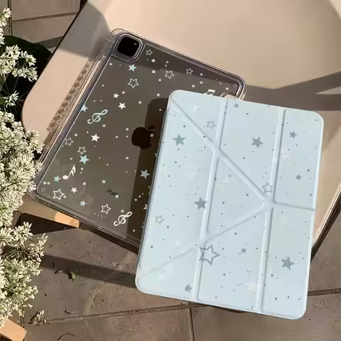 Blue Star Musical Note Tablet Case For iPad Pro 11 12.9 13 A16 M2 M4 M3 M5 Shell 10.2 5/6/7/8/9/10/1